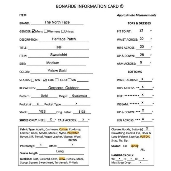 The North Face Mens Heritage Patch TNF Sweatshirt Size Medium Yellow Gold SP EXC - Picture 12 of 12